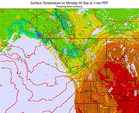 British-Columbia Surface Temperature on Thursday 16 Dec at 4pm PST