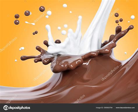 Splash Hot Chocolate Milk Sauce Syrup Cocoa Drink Choco Milkshake Stock Photo By Innluga