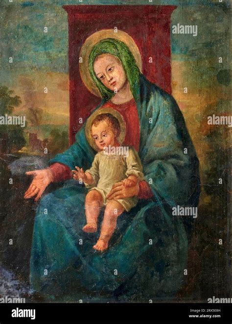 Madonna Col Bambino Detta Madonna Delle Nevi Olo Su Tela Pittore