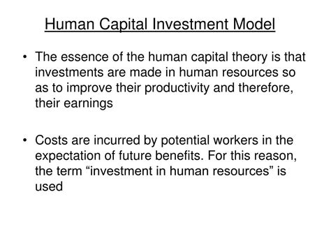 Ppt Investment In Human Capital Model Part I Powerpoint Presentation