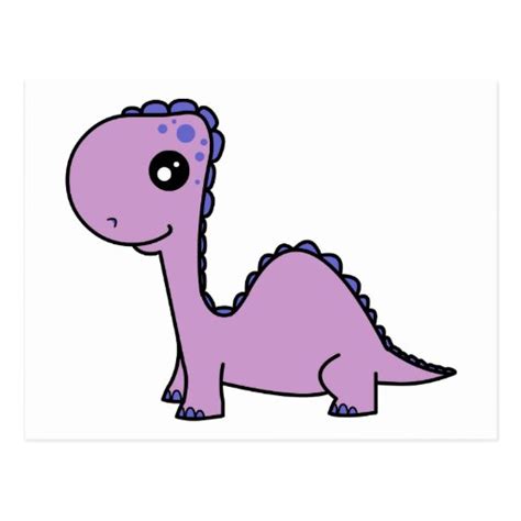 Cute Baby Purple Dinosaur Postcard Zazzle