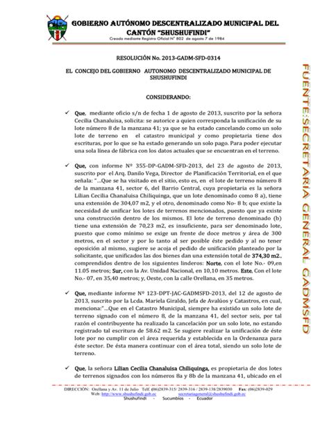 Gobierno Aut Nomo Descentralizado Municipal Del