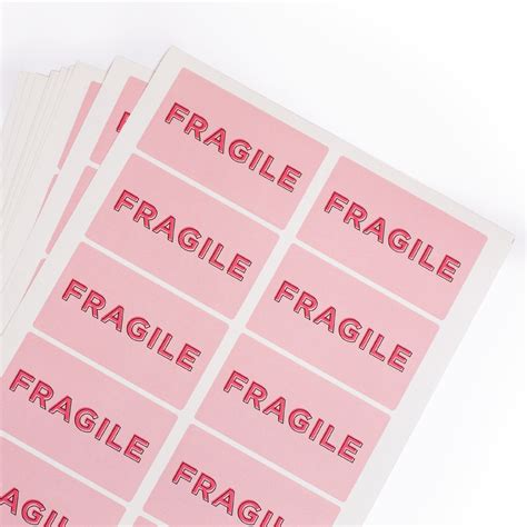 100 X Pink Fragile Stickers Packaging Boxes Sticky Parcels Etsy