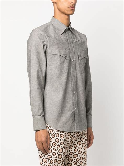 Fursac Long Sleeve Press Stud Shirt Farfetch