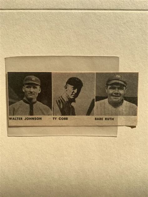 Panneau De Baseball Babe Ruth Ty Cobb Walter Johnson Wwis Eur