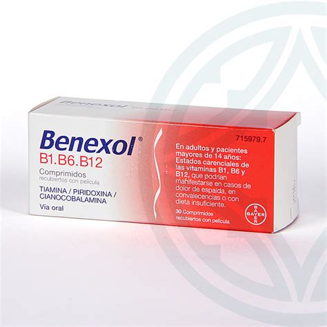 Benexol B1 B6 B12 30 Comprimidos Dolor de espalda Farmacia Jiménez