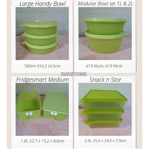 Jual Wadah Tupperware Hijau Large Modular Bowl Fridgesmart Snack Stor