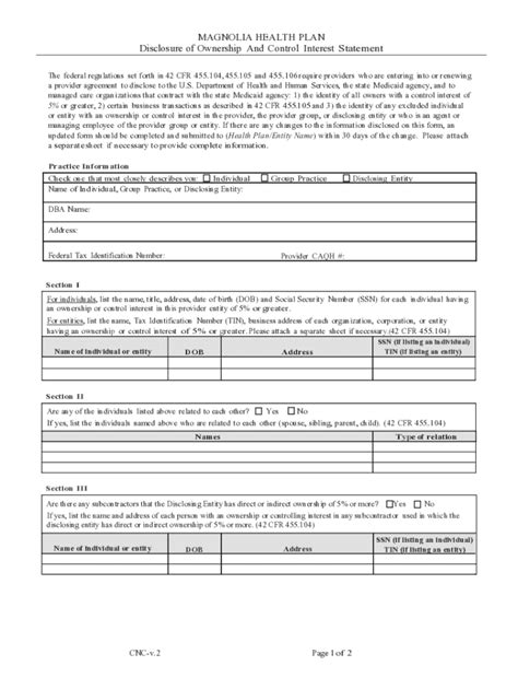 Fillable Online Ownership And Controls Disclosure Form Disclosure Of