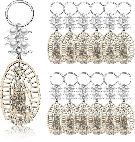 20 Pieces Baptism Our Lady Of Guadalupe Wood Design Keychain Baptism