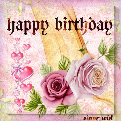 Pink Rose Happy Birthday Animated Image Pictures, Photos, and Images ...