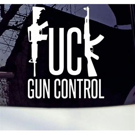 Gun Control Reflective Car Stickers Car Truck Funny Stickers Gun Vinyl Gun Lover 14X16CM Car ...