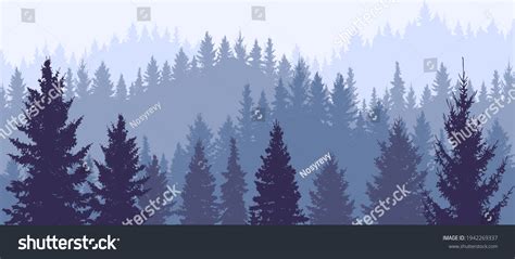 Silhouette Forest Wallpaper Nature Beautiful Landscape Stock Vector ...