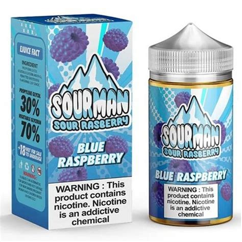 Blue Raspberry E Liquid 200ml By Sourman £7.99 Free Nic Shots