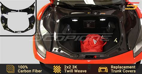 Scopione Carbon Fiber Bonnet Trunk Covers Kit For Ferrari Gtb Spider