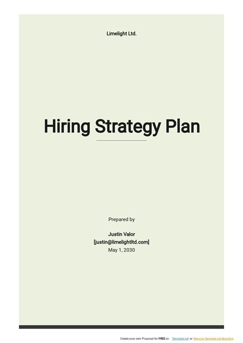 Hiring Strategy Plan Template