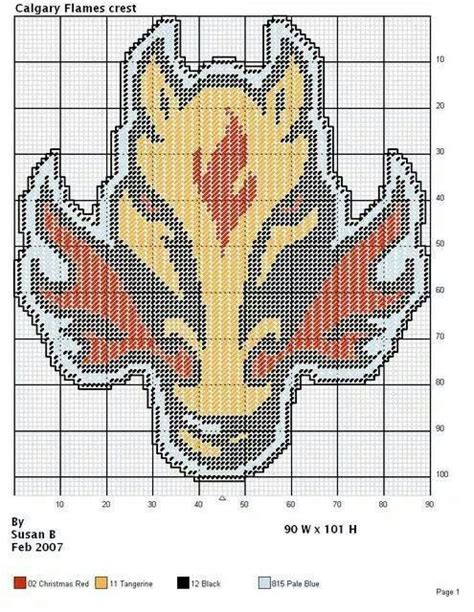 Calgary Flames Crest Canvas Patterns Xstitch Patterns Cross Stitch