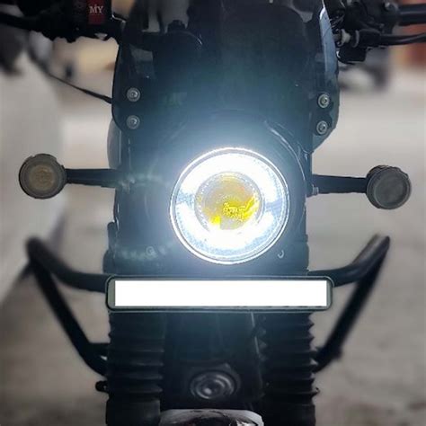 Led Touring Headlight For Hunter 350 Made In India 3 In 1 Color Modes