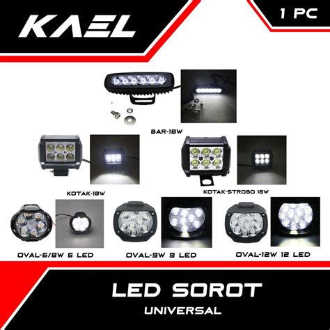 Jual LED Sorot 6 Mata Universal Lampu Tembak Spot Light Spotlight Motor