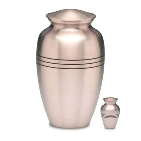 Traditional Pewter Cremation Urn With Decorative Rings Urns Northwest