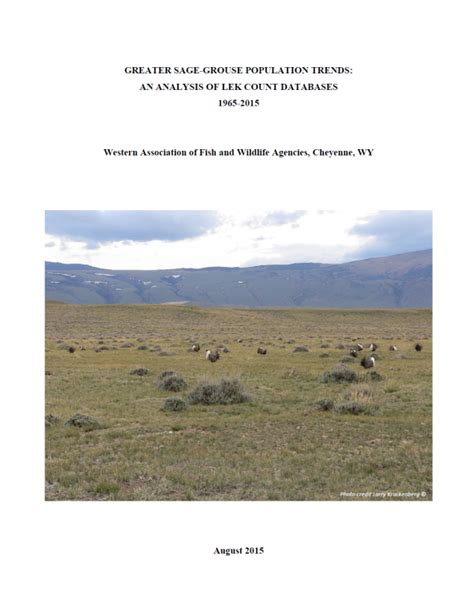 GREATER SAGE-GROUSE POPULATION TRENDS: AN ANALYSIS OF LEK COUNT ...