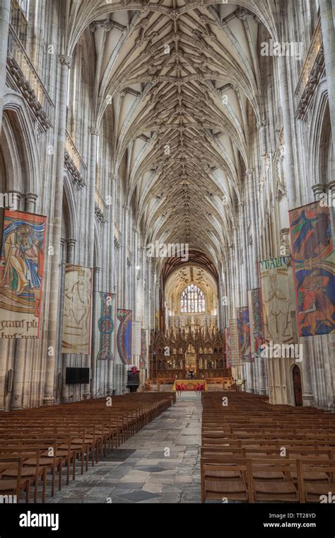 Interior of Winchester Cathedral Stock Photo - Alamy