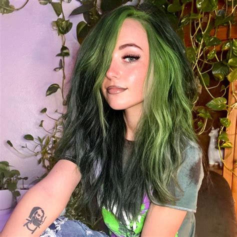 Green Hair In 2023 Green Hair Green Hair Streaks Neon Green Hair