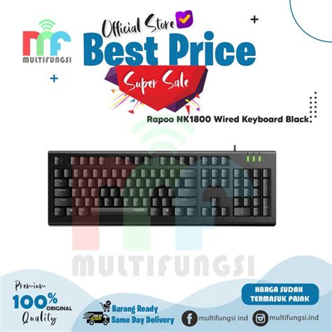 Jual Rapoo Nk Wired Keyboard Black Shopee Indonesia