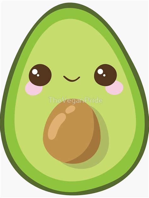 Cutest Avocado Ever Sticker By Theveganpride Redbubble Cute