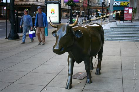 Public Art In Chicago Loop Bronze Cow