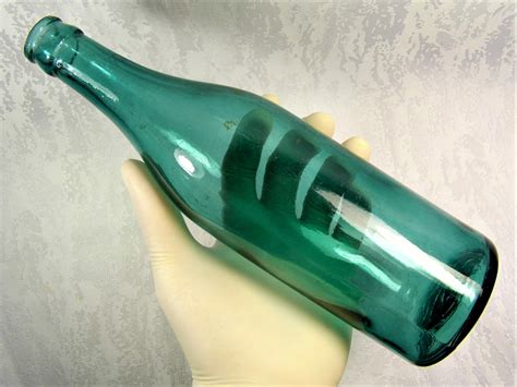 Old Vintage Green Glass Bottle 500 Millilitres Retro Antique Etsy