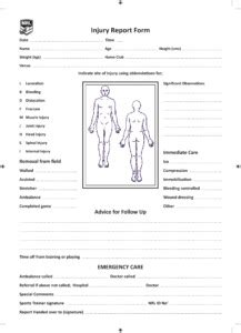 Printable Injury Report Form Printable Word Searches Reportform Net