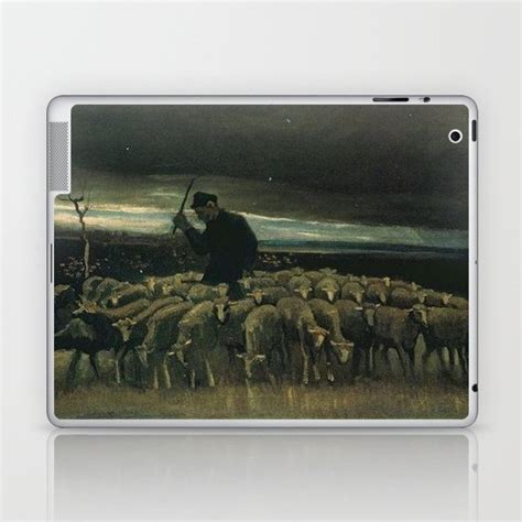 Vincent Van Gogh Shepherd With A Flock Of Sheep Laptop Ipad Skin By