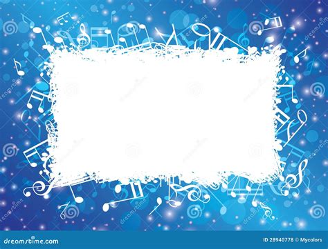 Blue Abstract Musical Background With Notes Royalty Free Stock Photos ...