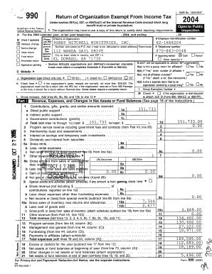 Fillable Online Form Return Of Organization Exempt From Income Tax