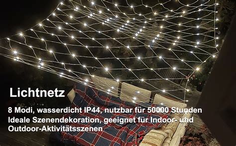 Ikodm Led Lichternetz X M Bunt Lichterkette Netz Modi