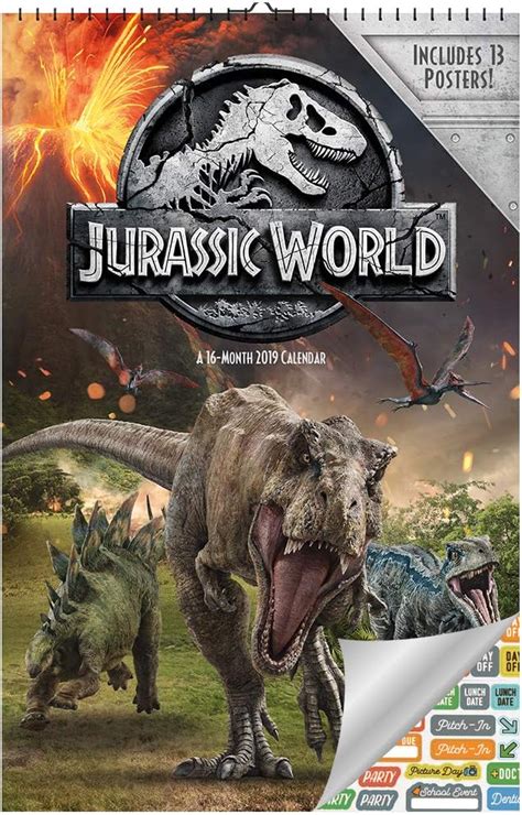 Jurassic World Calendar 2019 Set Deluxe 2019 Jurassic World Oversized Calendar With Over 100