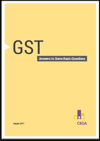 Gst Answers To Some Basic Questions Cbga India