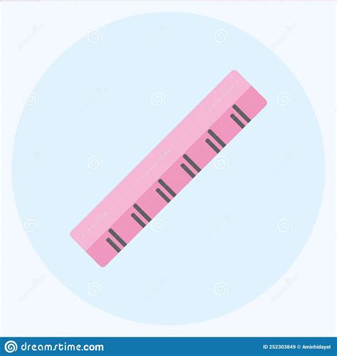 Ruler Icon In Trendy Flat Style Isolated On Soft Blue Background Stock