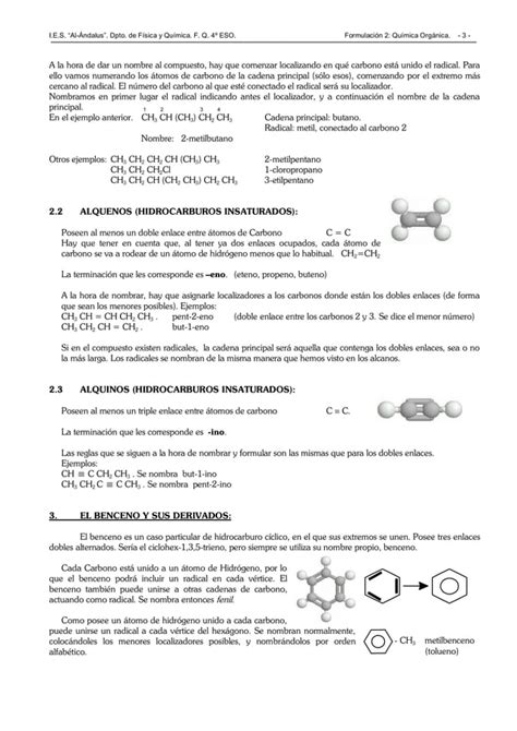 Formulación Orgánica Química Del Carbono