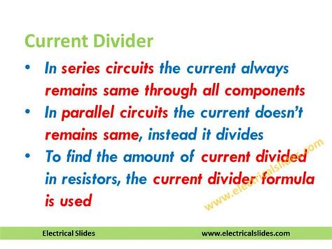 Current Divider Lecture with Formulas and Examples | PPT