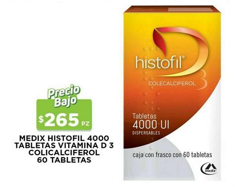 Colecalciferol Vitamina D3 Marca Histofil Tabletas 58 OFF