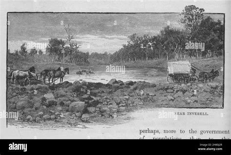 Near Inverell Australia 1890 Old Antique Vintage Print Picture Stock