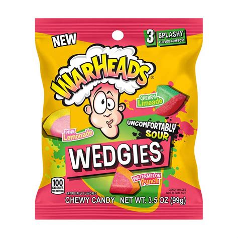 Warheads Uncomfortably Sour Wedgies Chewy Candy 35 Oz