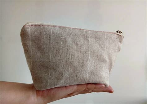 Natural Linen Pouch Linen Makeup Bag Natural Cosmetic Bag Etsy