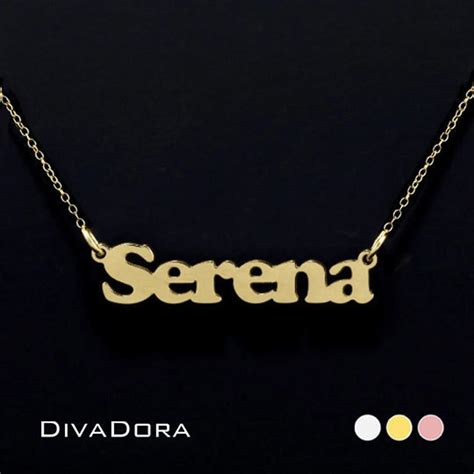 Collar Con Nombre Personalizado De Oro Macizo De 14 Quilates En Fuente