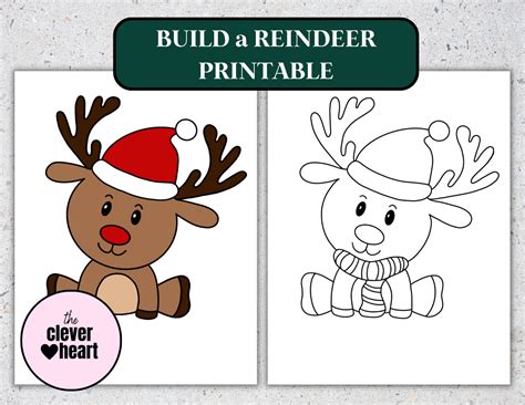 Free Build A Reindeer Printable Fun Holiday Craft The Clever Heart