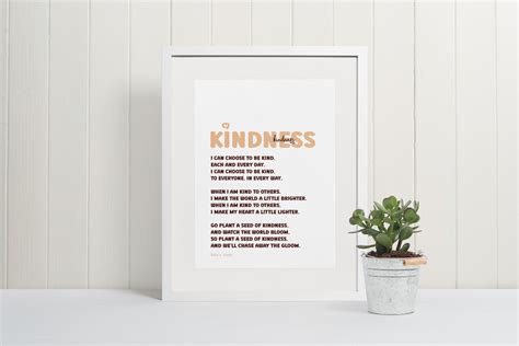 Kindness Poem Printable, DIGITAL DOWNLOAD, Quote Print, Wall Decor ...