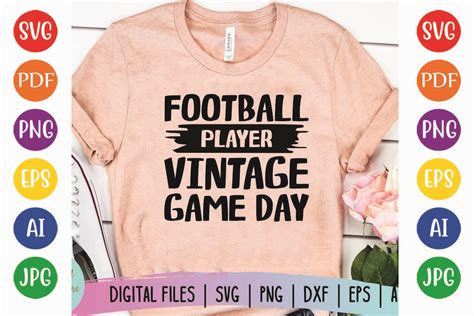 Football Player Vintage Game Day Graphic By Svg Cut File Designs