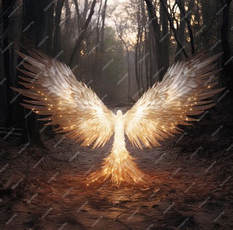 Premium AI Image | wings of a winged fire with the words angel wings on the bottom.