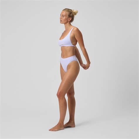 Women S FLU3NTE Solid Hi Waist Bikini Bottom Lilac Speedo UK